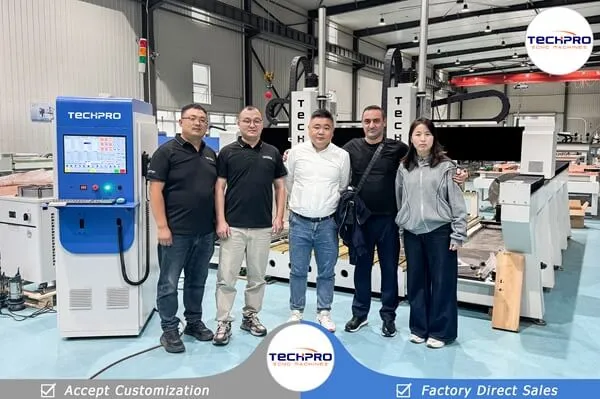 Armenian customers visiting the TechPro CNC router factory