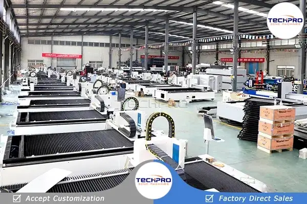 TechPro fiber laser cutting machines in our factory