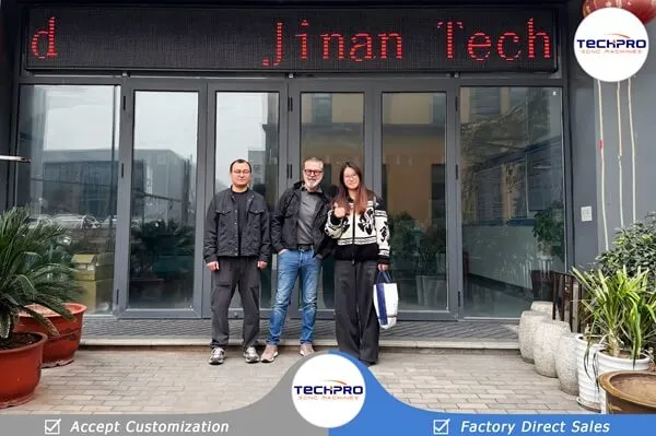 UK customers visiting the TechPro CNC machine factory